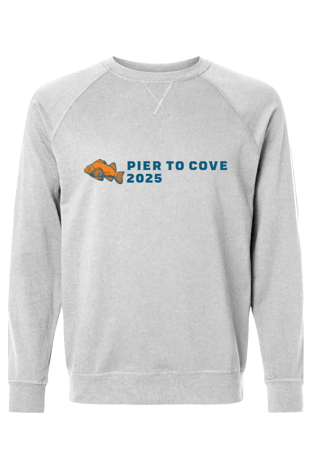 Pier to Cove 2025 // Raglan Crewneck Sweatshirt front print