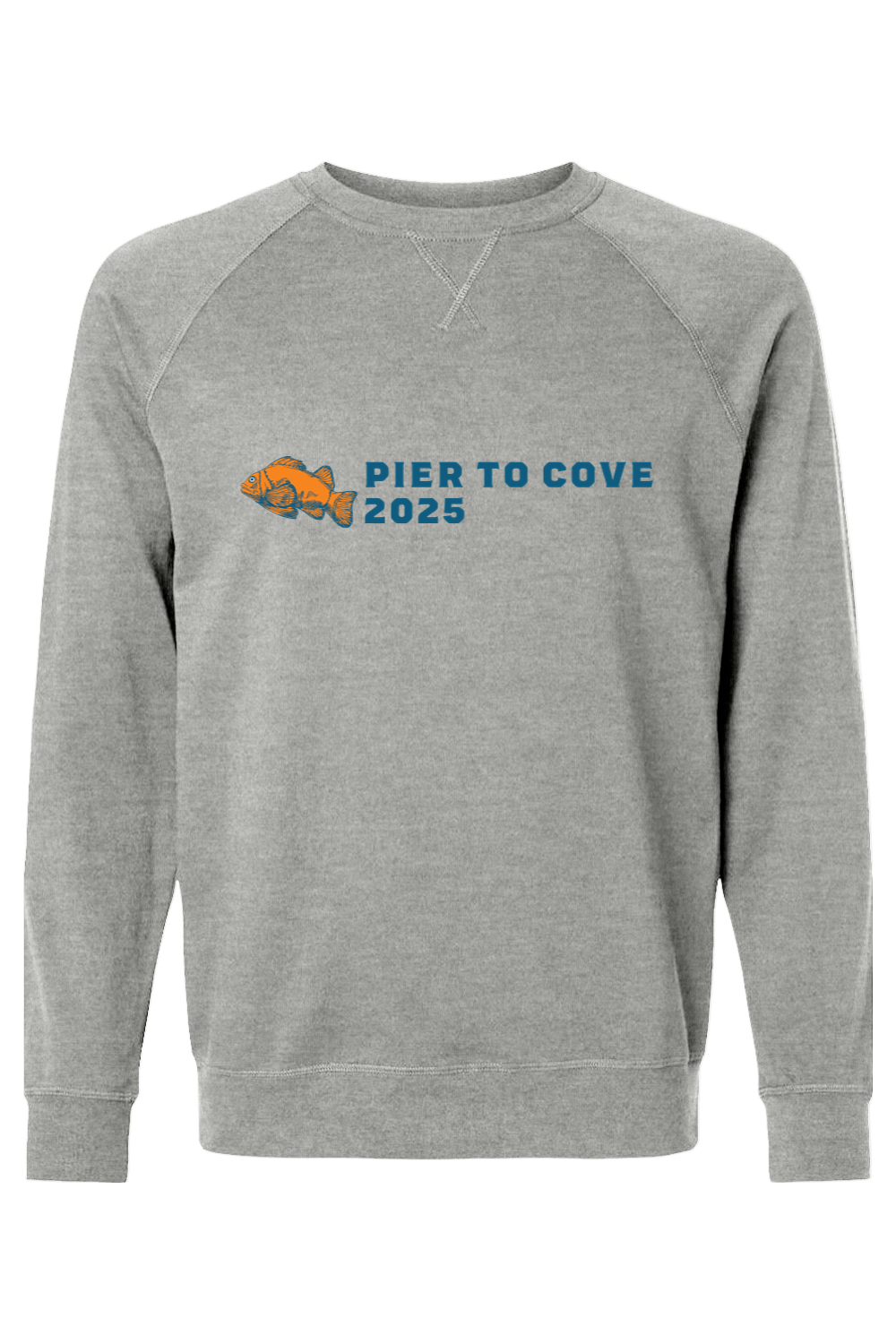 Pier to Cove 2025 // Raglan Crewneck Sweatshirt front print