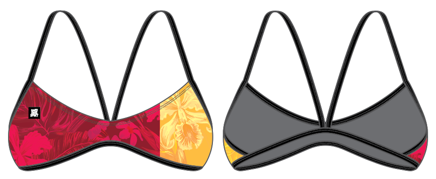 Swim with Mike 2025 // Womens Element Top - Cardinal/Gold